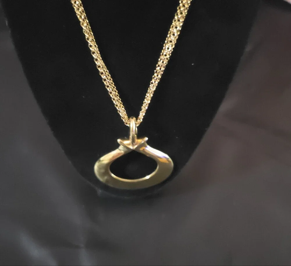 Polished Gold Drop Pendant Necklace for Women